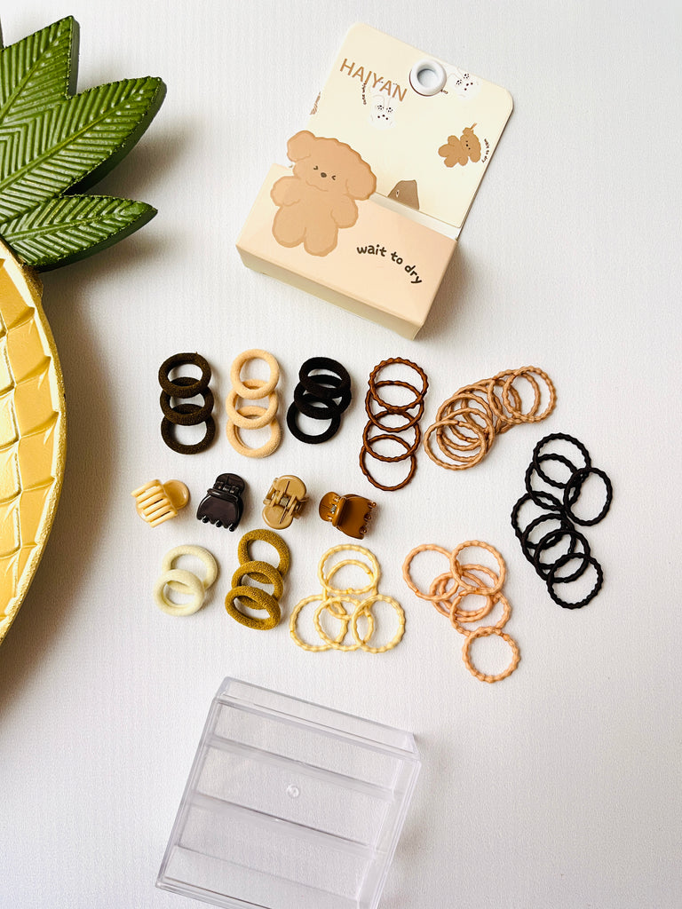 Mini Hair Claw Catcher & Zig Zag Hair Tie Gift Set