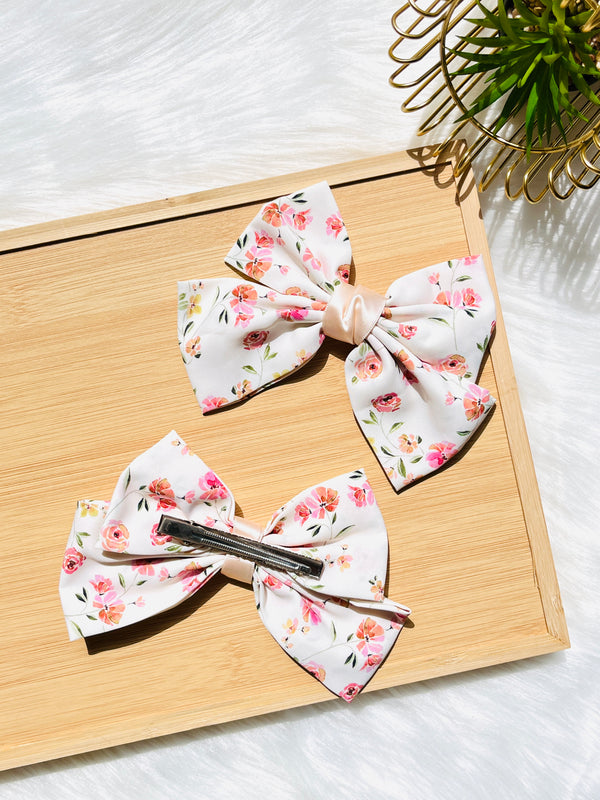 Floral Whimsy Hair Bow Clip