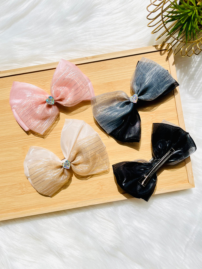 Cute Heart Shape Bow Hair Clip