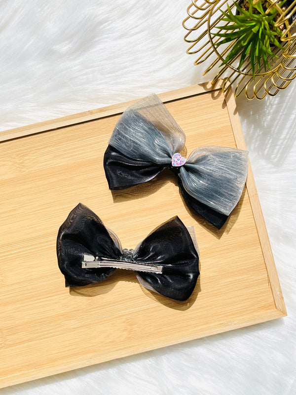 Cute Heart Shape Bow Hair Clip