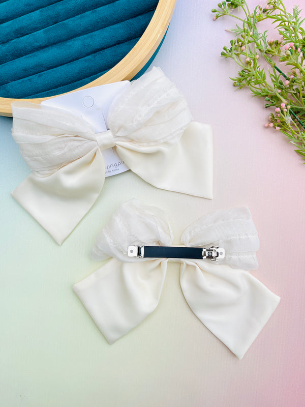 Floral Silk Hair Bow Clip