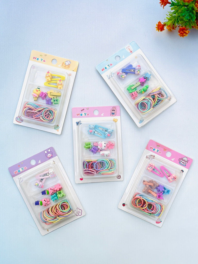 Cartoon Baby Hair Clip & Hair Tie Set