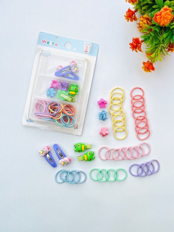 Cartoon Baby Hair Clip & Hair Tie Set