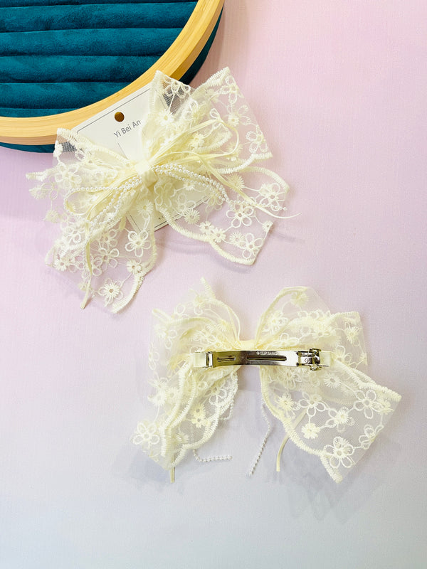 Cute Pearl Design Hair Bow Clip