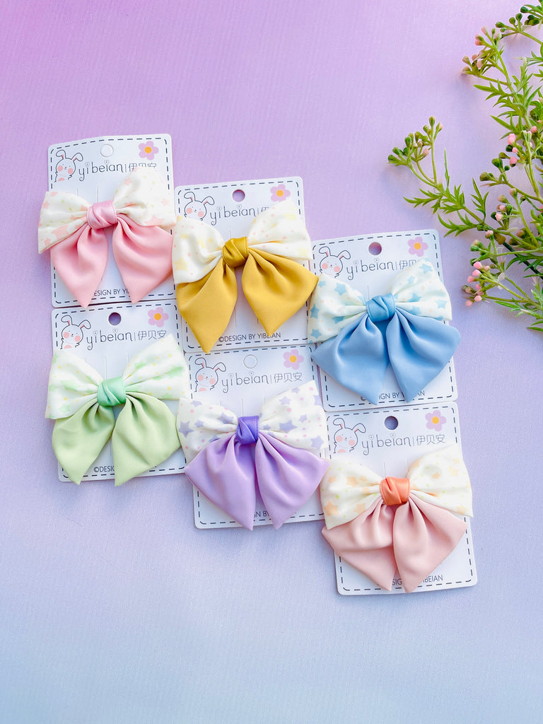 Cute Star Printed Hair Bow Clip