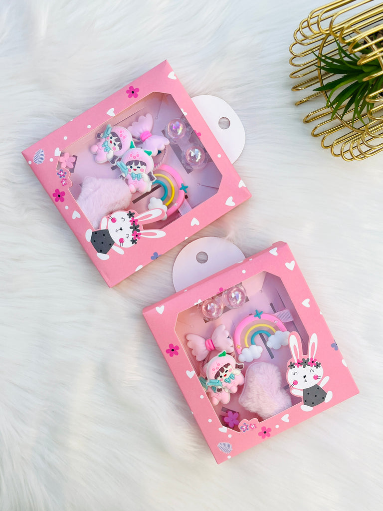 Cute Cartoon  Hair Clip & Bands Gift Set