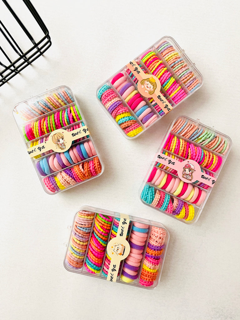 100pcs Mini Hair Tie Set