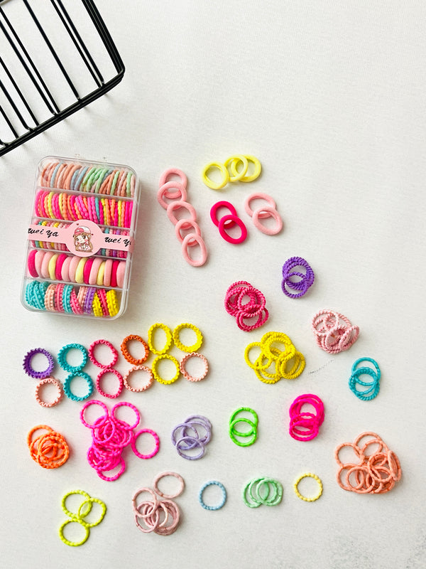 100pcs Mini Hair Tie Set