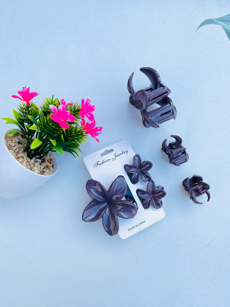 Flower Shape Hair Claw Catcher Set