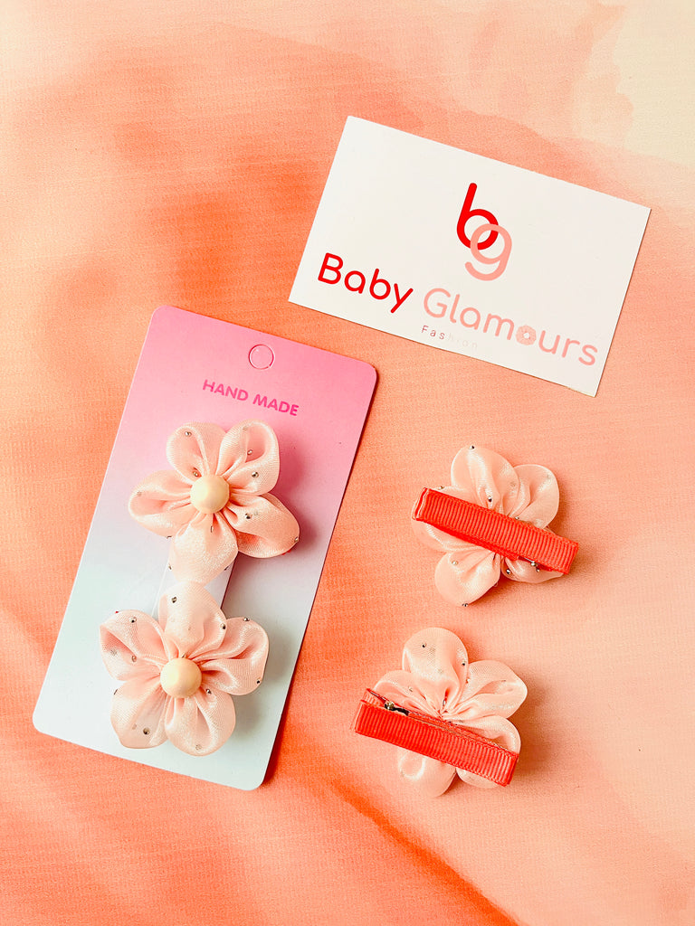 2pcs Floral Pearl Hair Clip Set