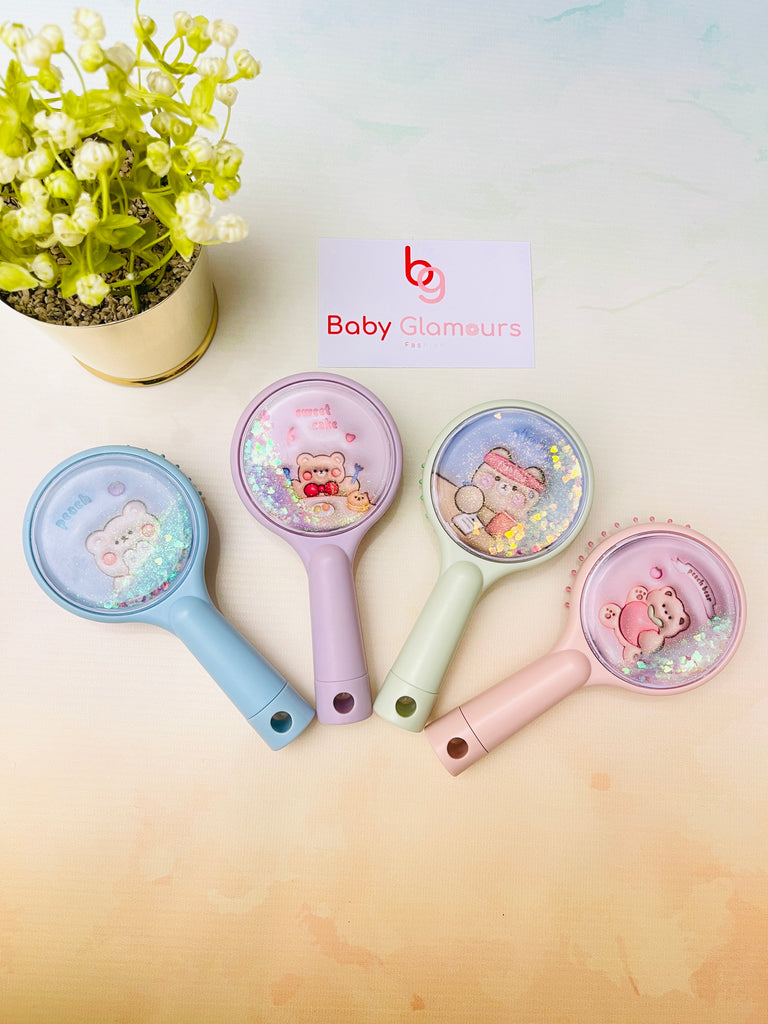 Glitter Cartoon Mini Hair Brush