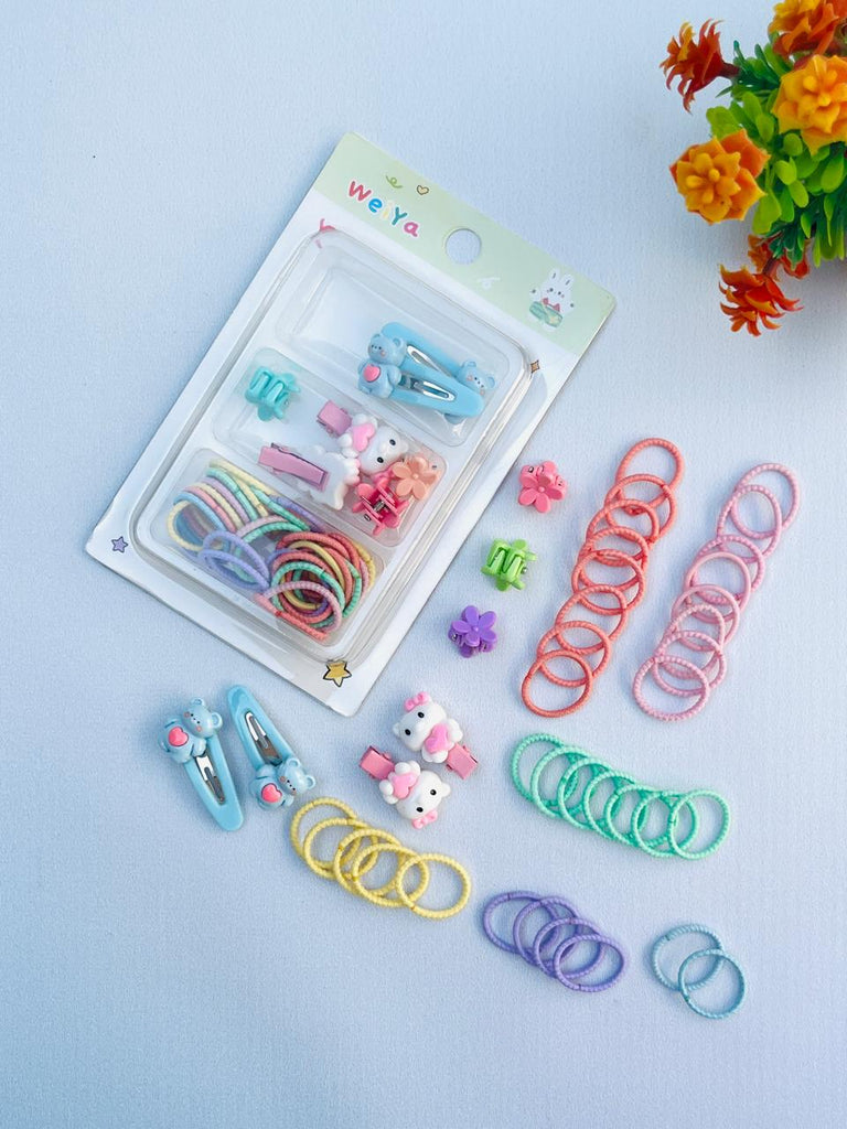 Cartoon Baby Hair Clip & Hair Tie Set