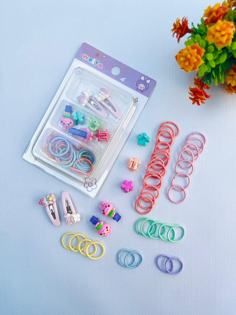 Cartoon Baby Hair Clip & Hair Tie Set